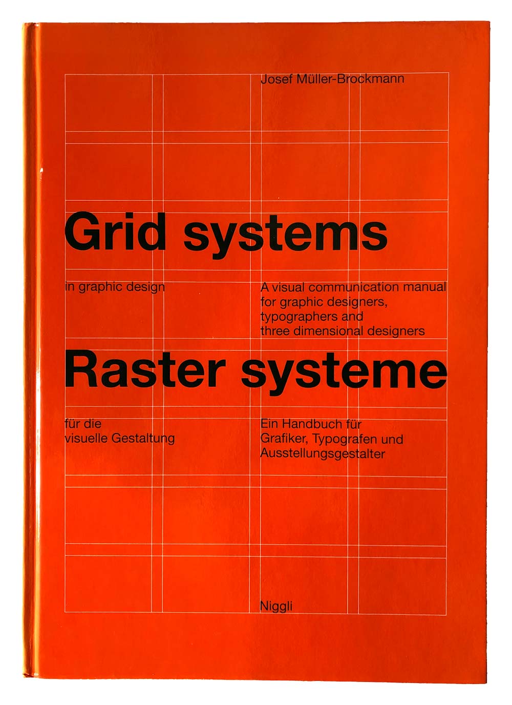 Orange book cover of Grid systems in graphic design.
