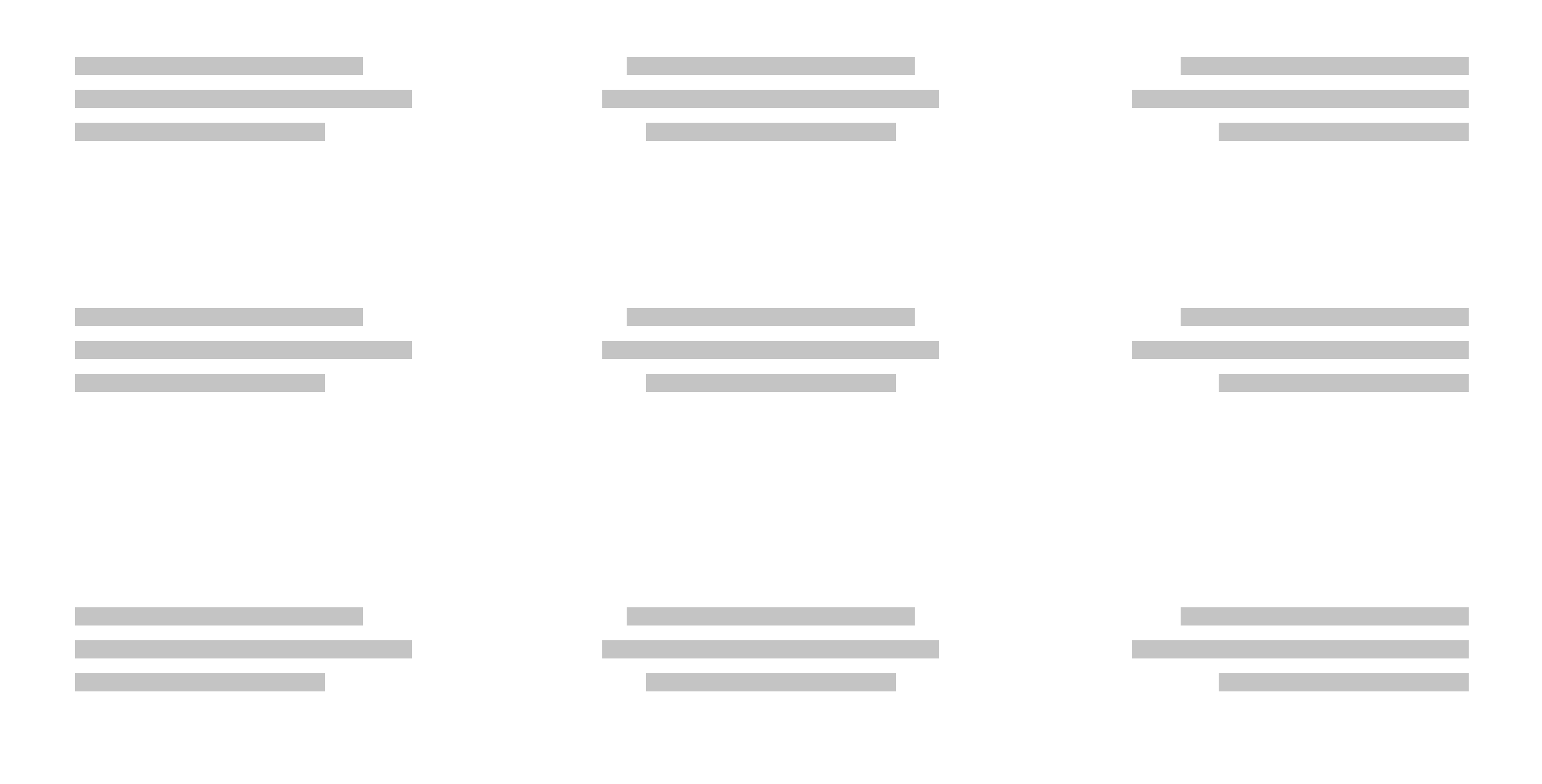 Blank view showing abstract text placed in the nine potential spots where it would be allowed: top left, top middle, top right, middle left all the way to bottom right.